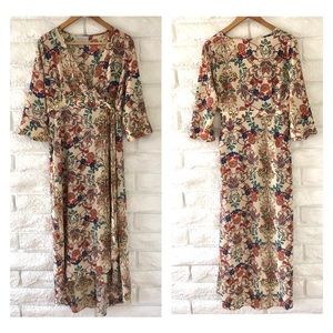Hayden: Boho Floral Wrap Dress - Size Medium
